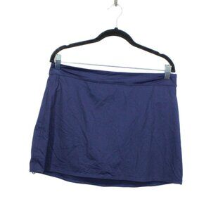 LL Bean New Current Ruched Swim Skort Darkest Navy Size 12
